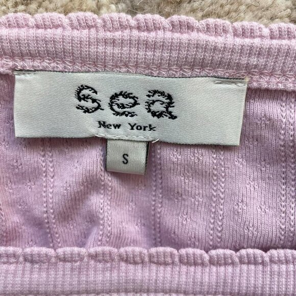 Sea Salome Vegetable Dye Pink Ruffle Tank | Women’s Size Small - Picture 4 of 6